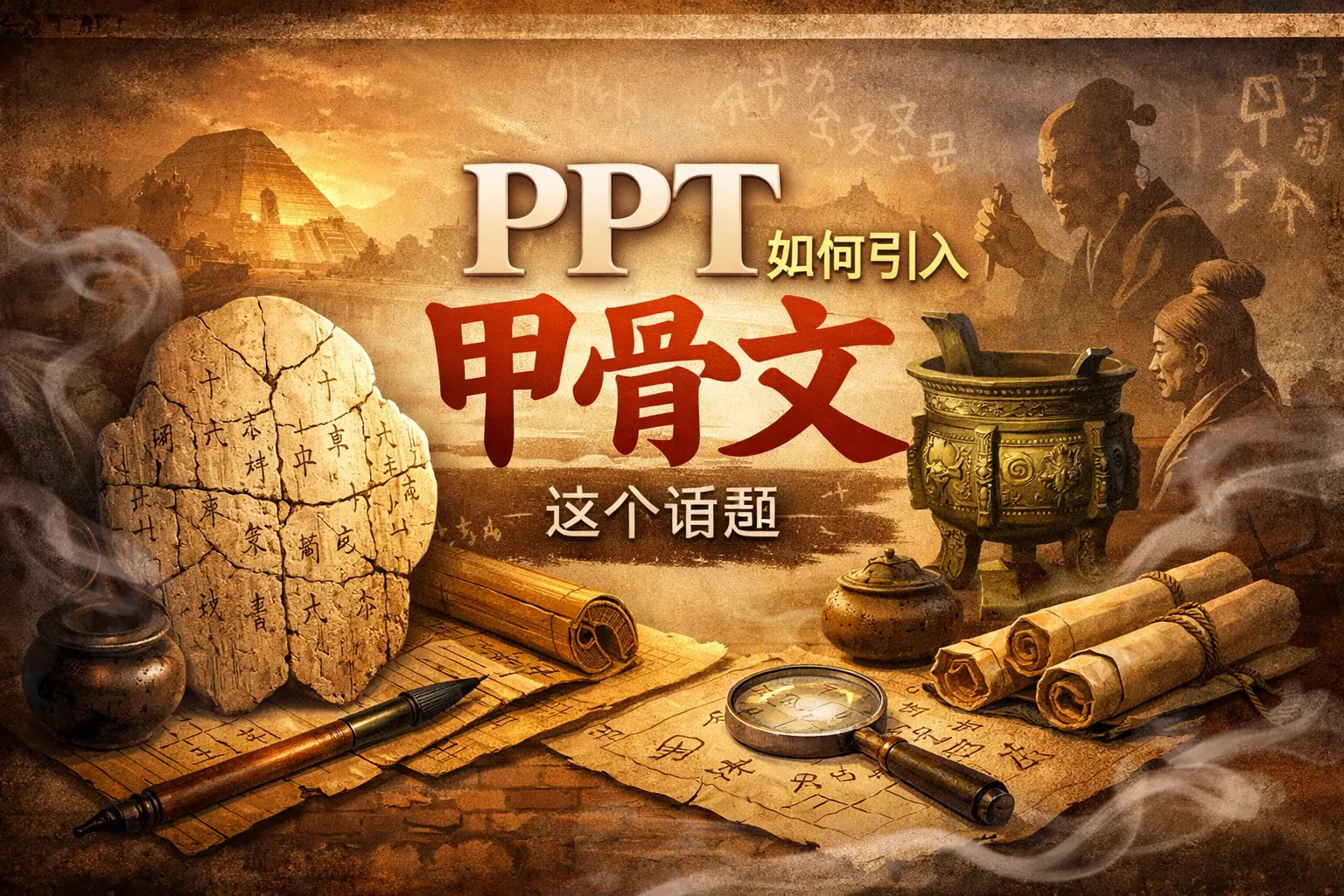 ppt如何引入甲骨文这个话题