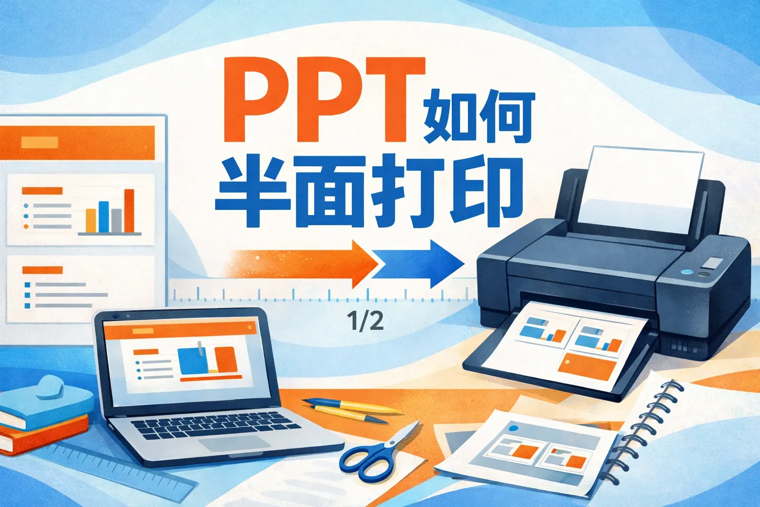 ppt如何半面打印