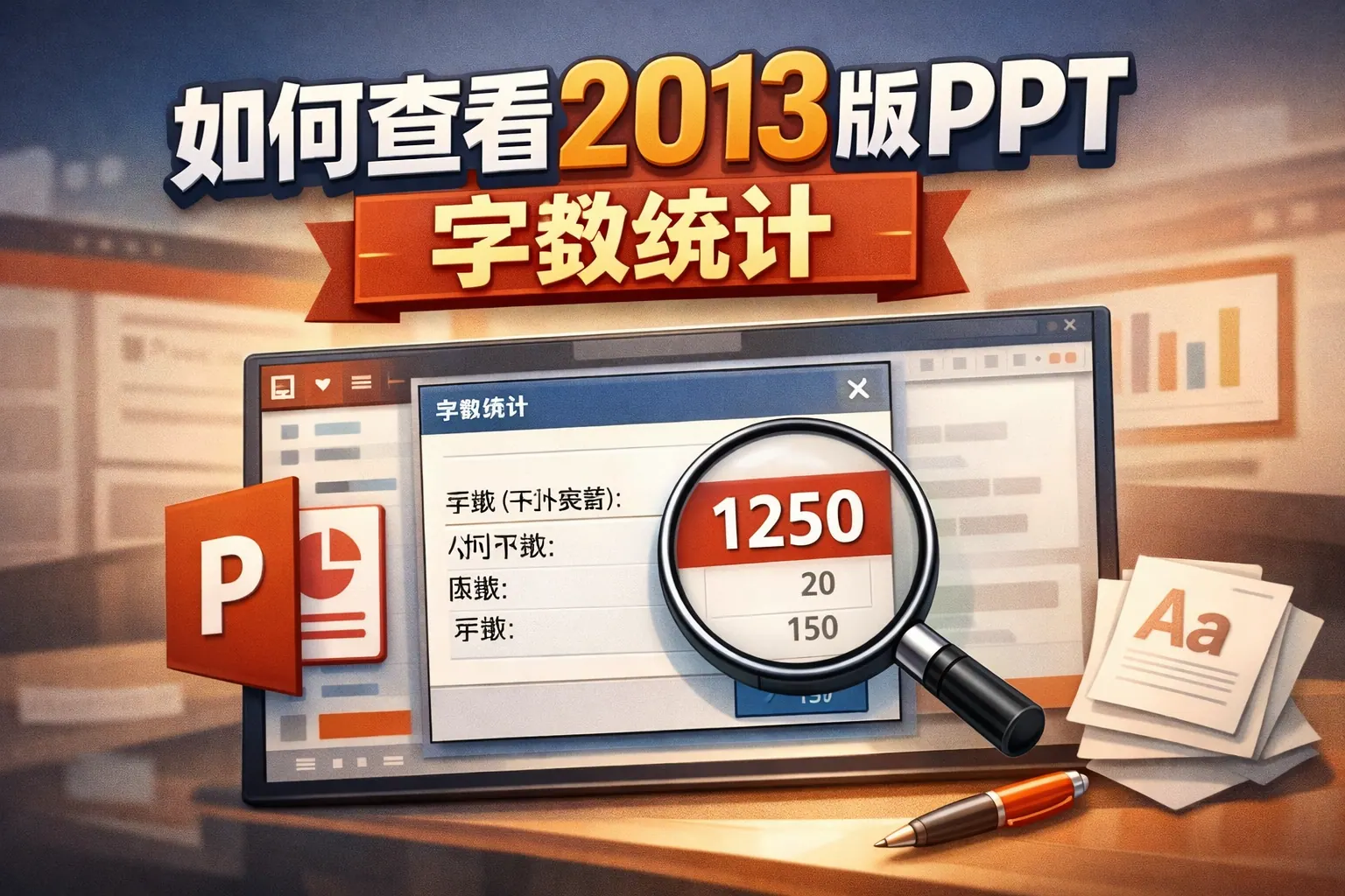 如何查看2013版ppt字数统计