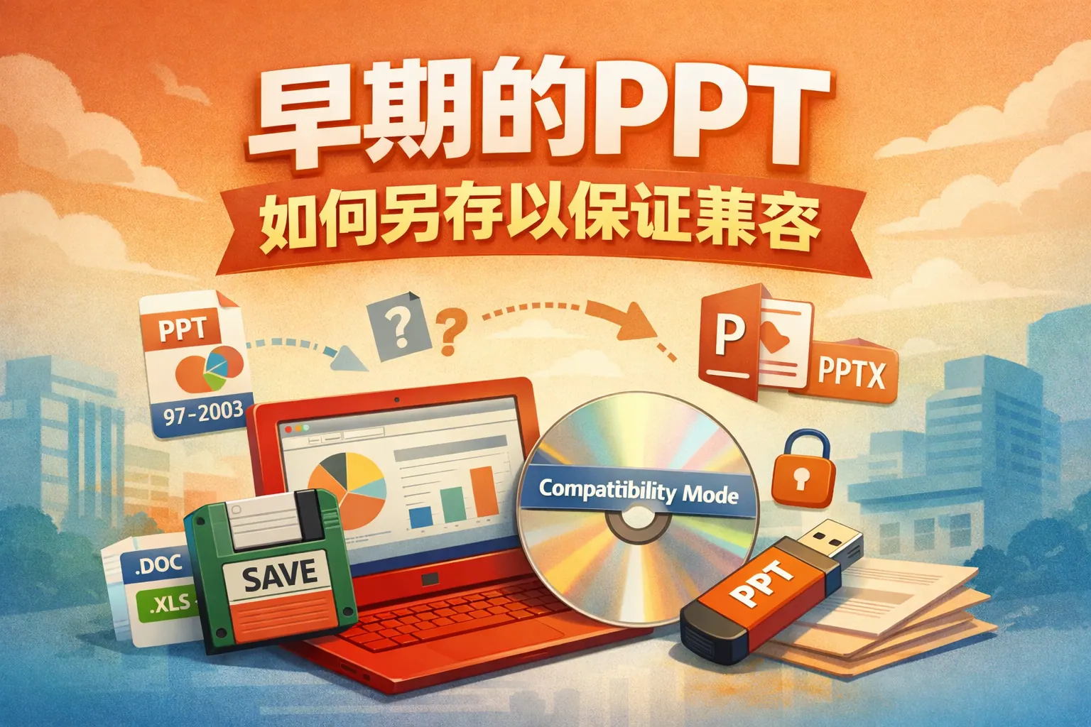 早期的ppt如何另存以保证兼容