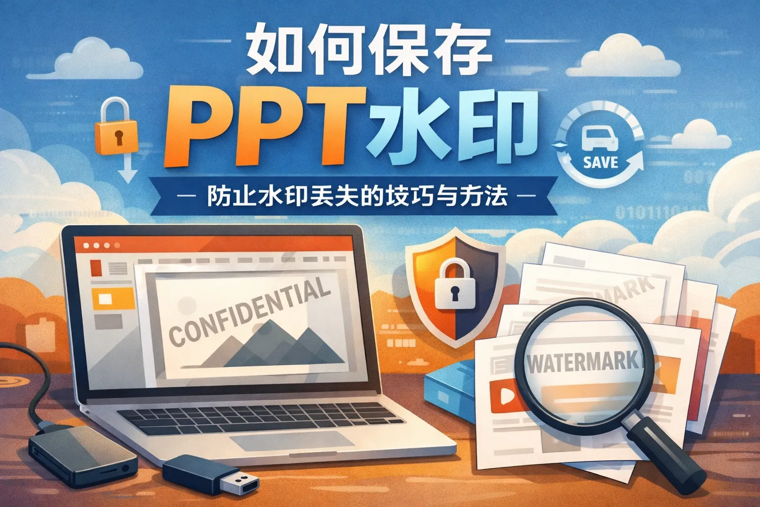 如何保存ppt水印