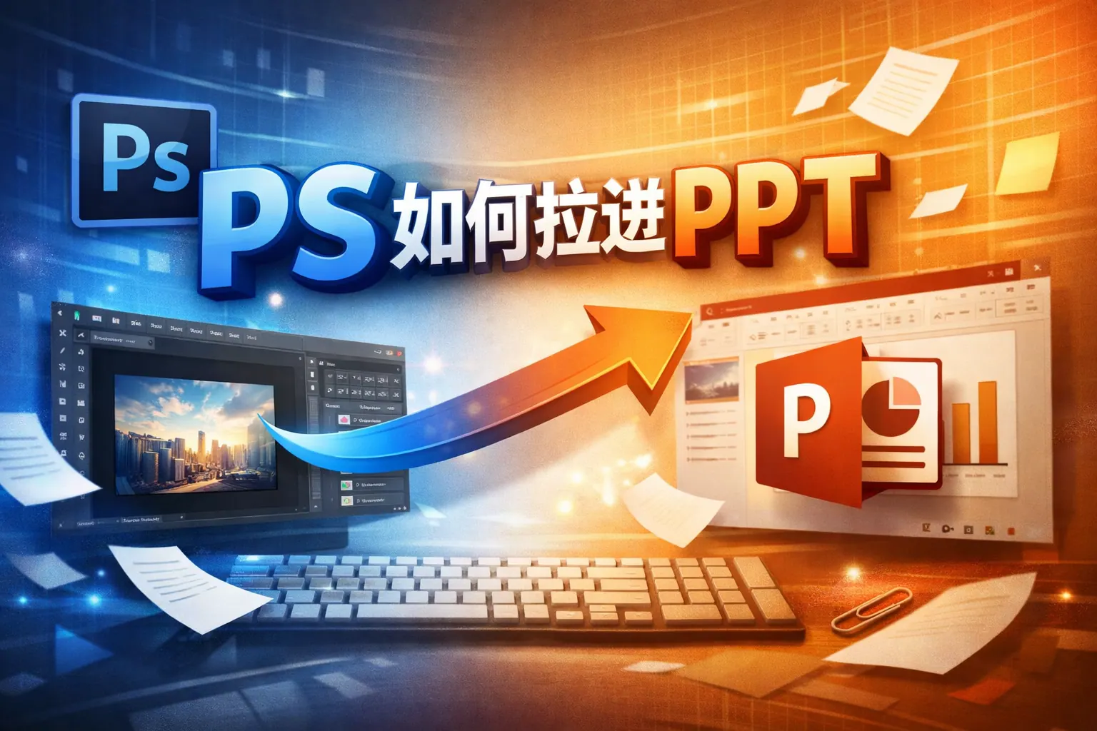 ps如何拉进ppt