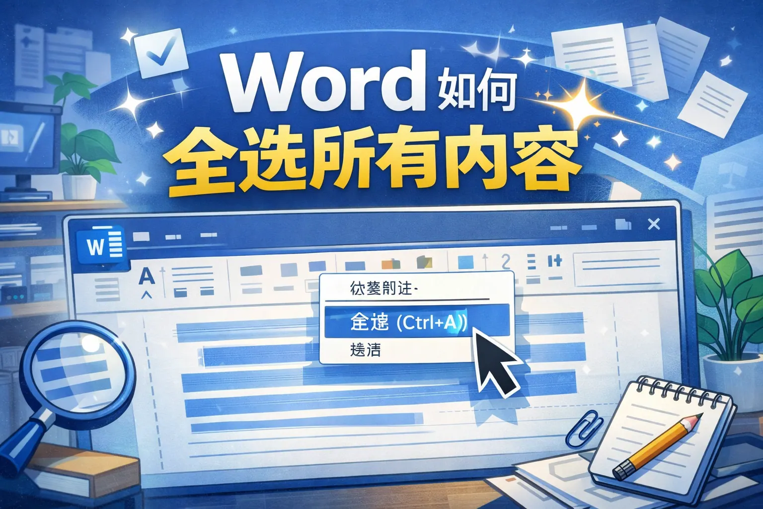 word如何全选所有内容