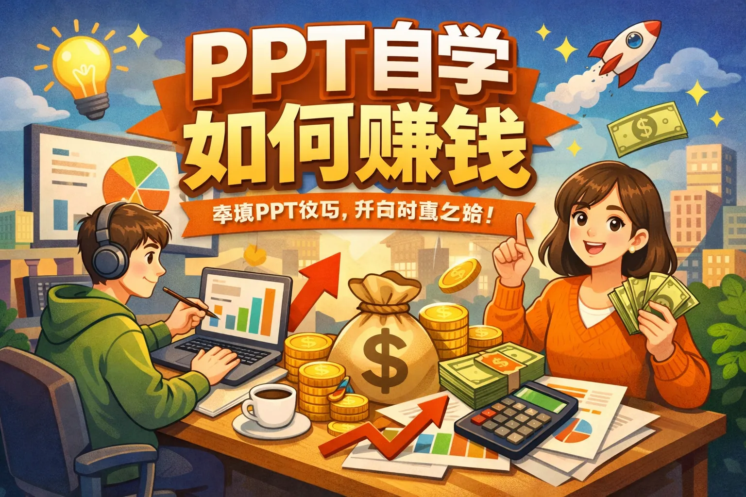 ppt自学如何赚钱