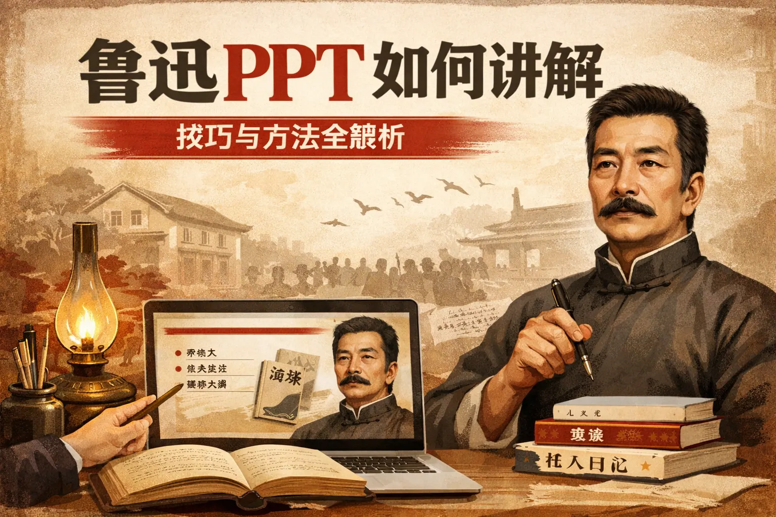 鲁迅ppt如何讲解