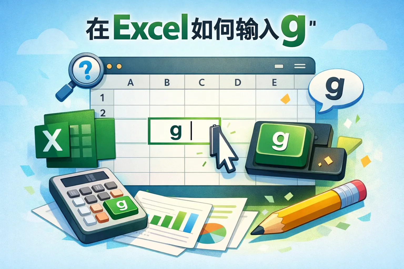 在excel如何输入g