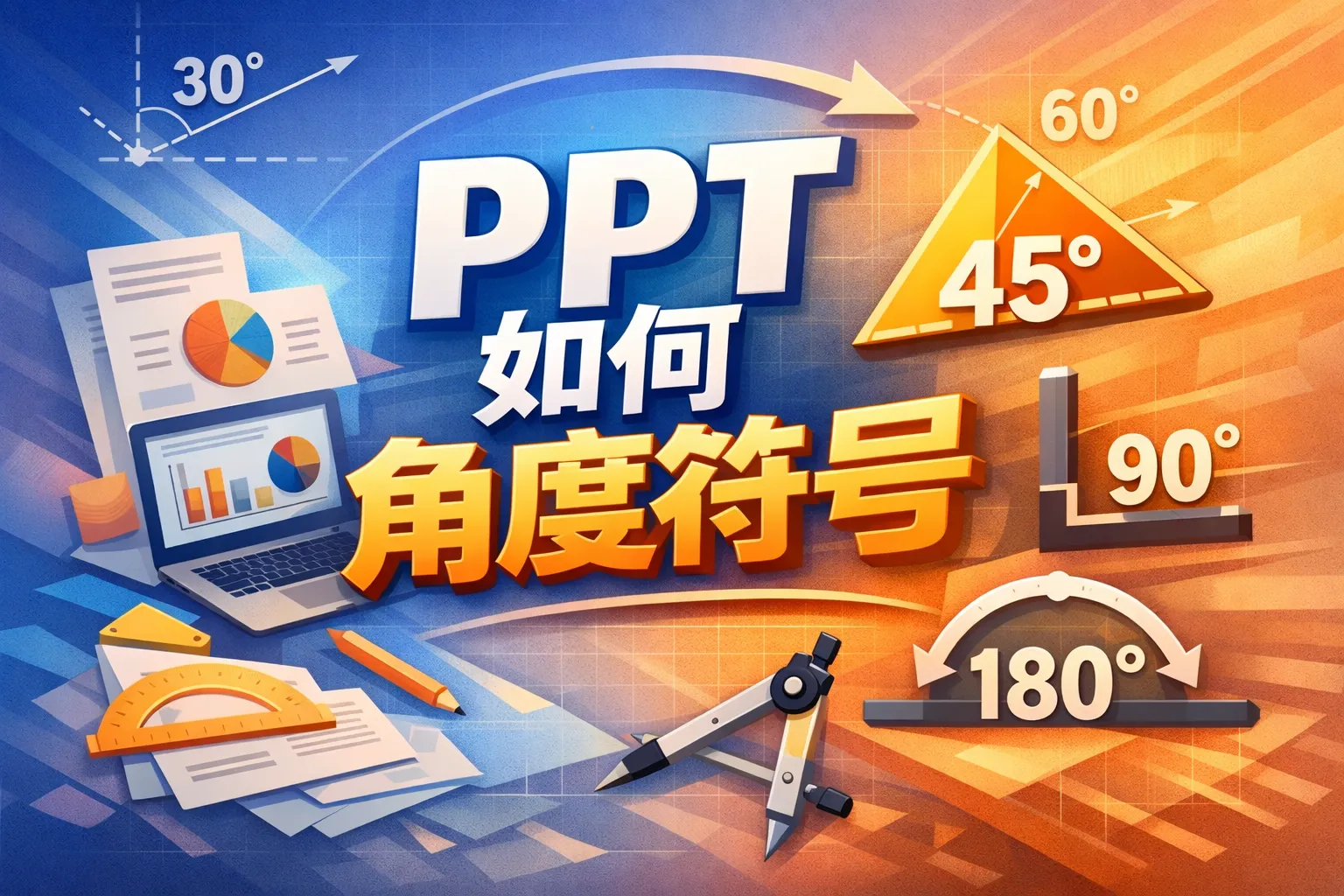 ppt如何角度符号