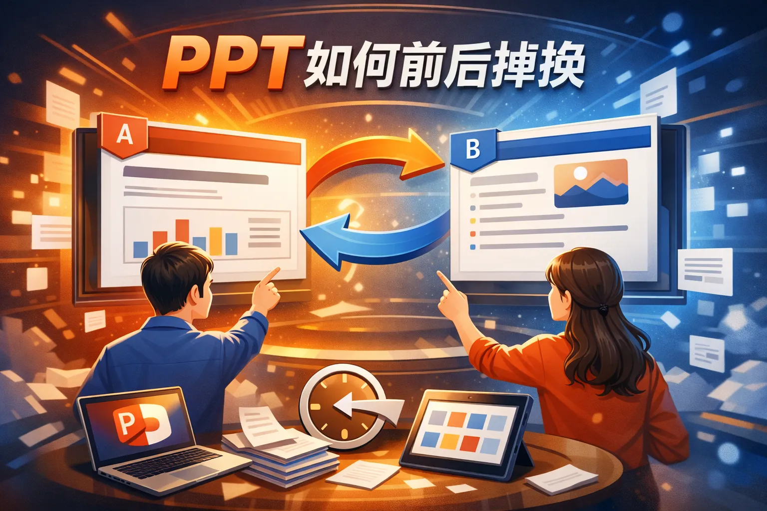 ppt如何前后掉换