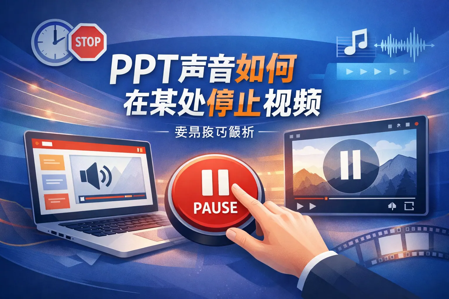 ppt声音如何在某处停止视频