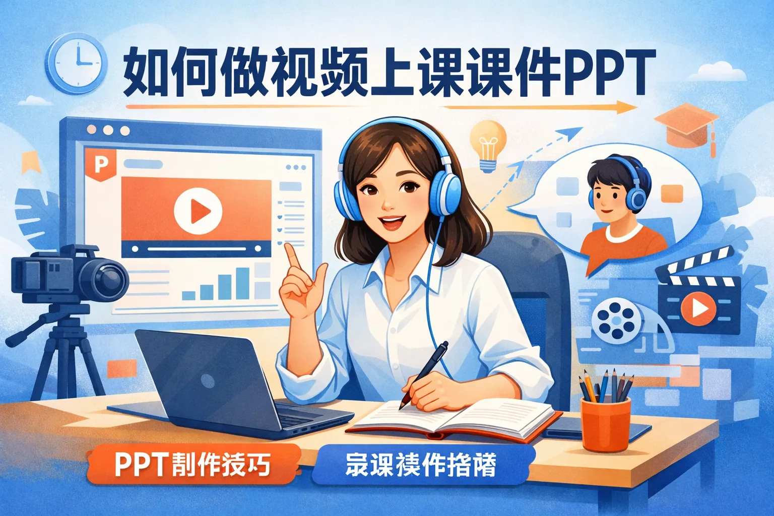 如何做视频上课课件ppt