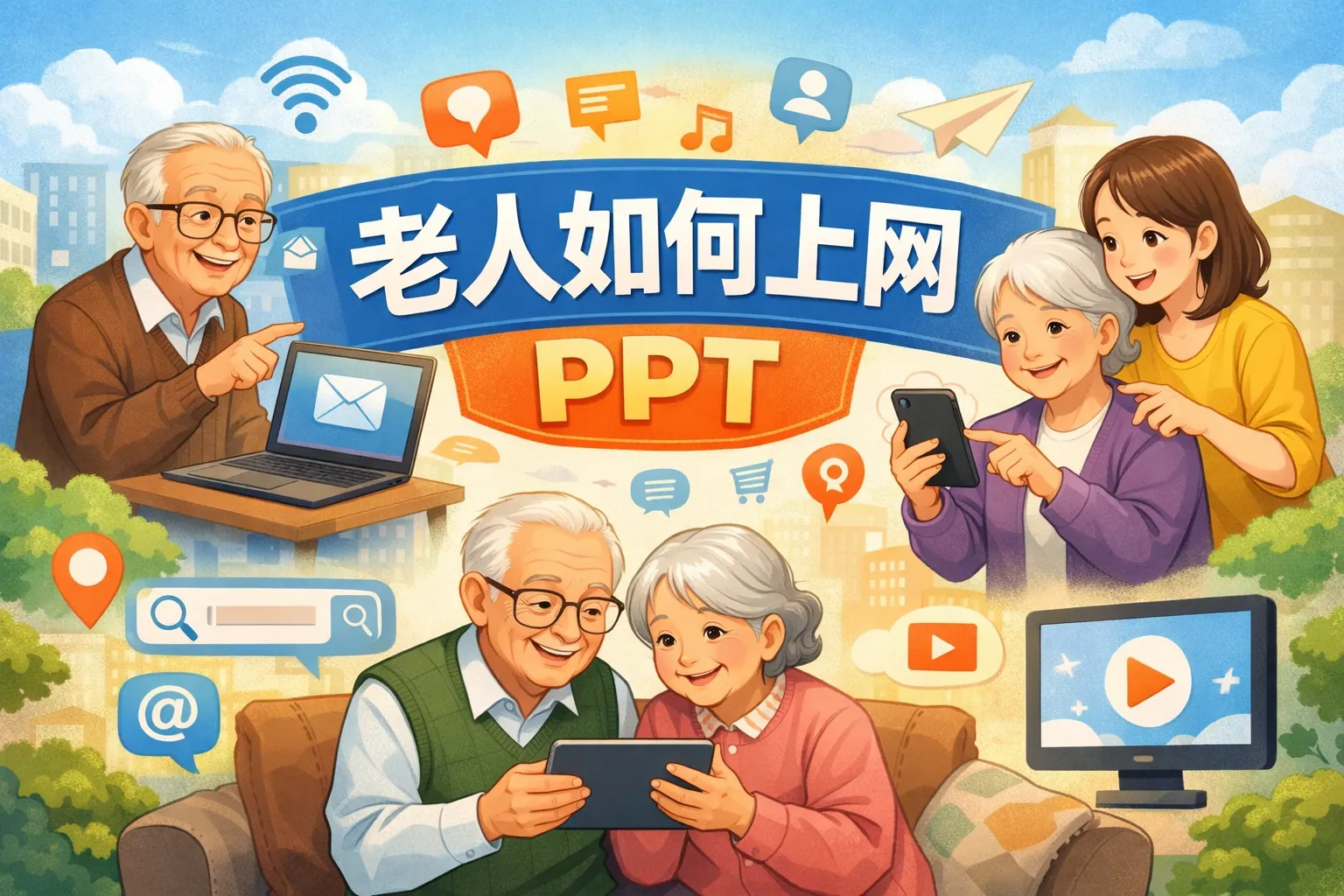 老人如何上网ppt