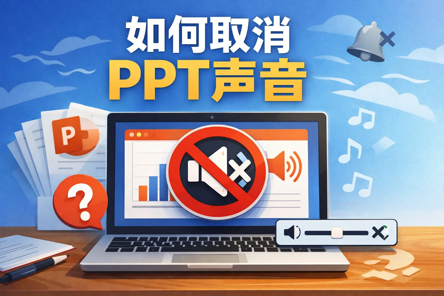 如何取消ppt声音