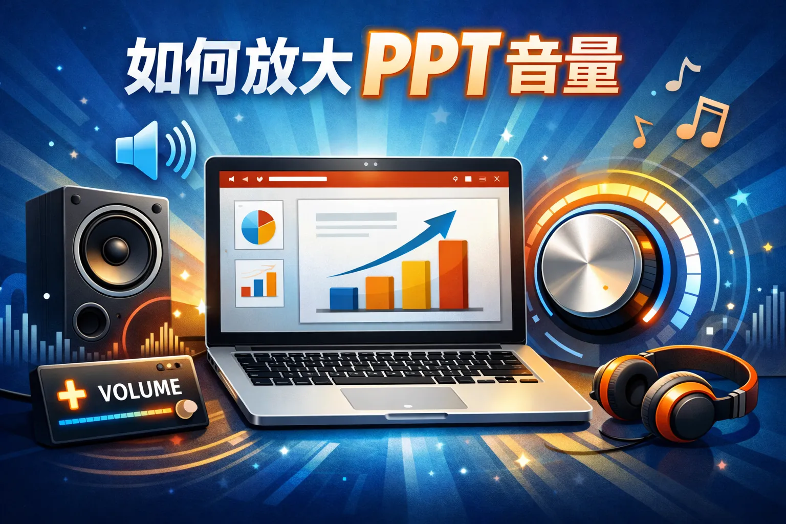 如何放大ppt音量