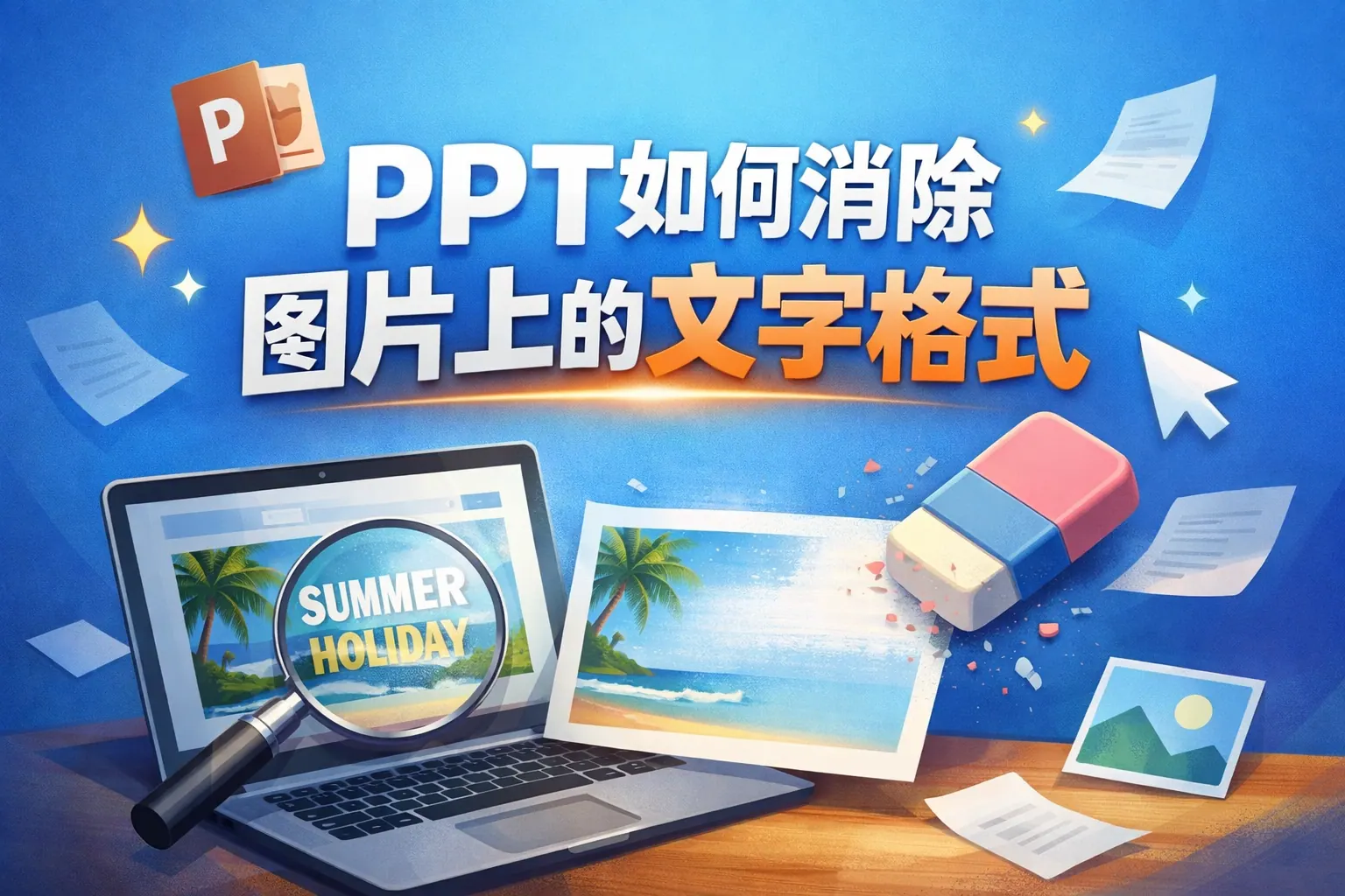 ppt如何消除图片上的文字格式
