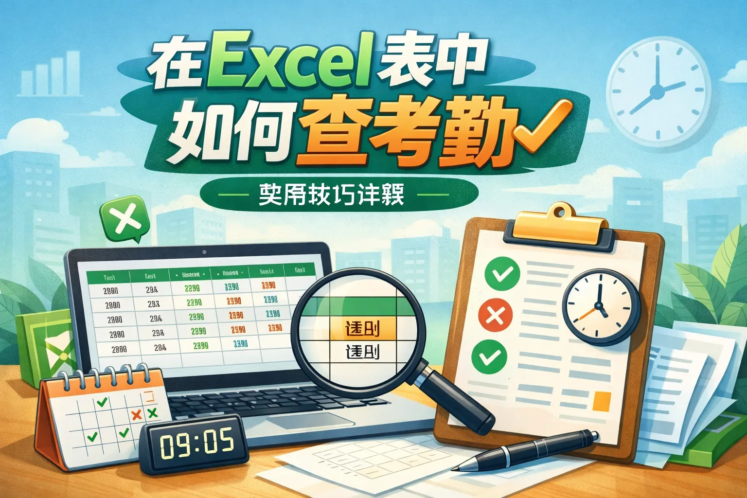 在excel表中如何查考勤