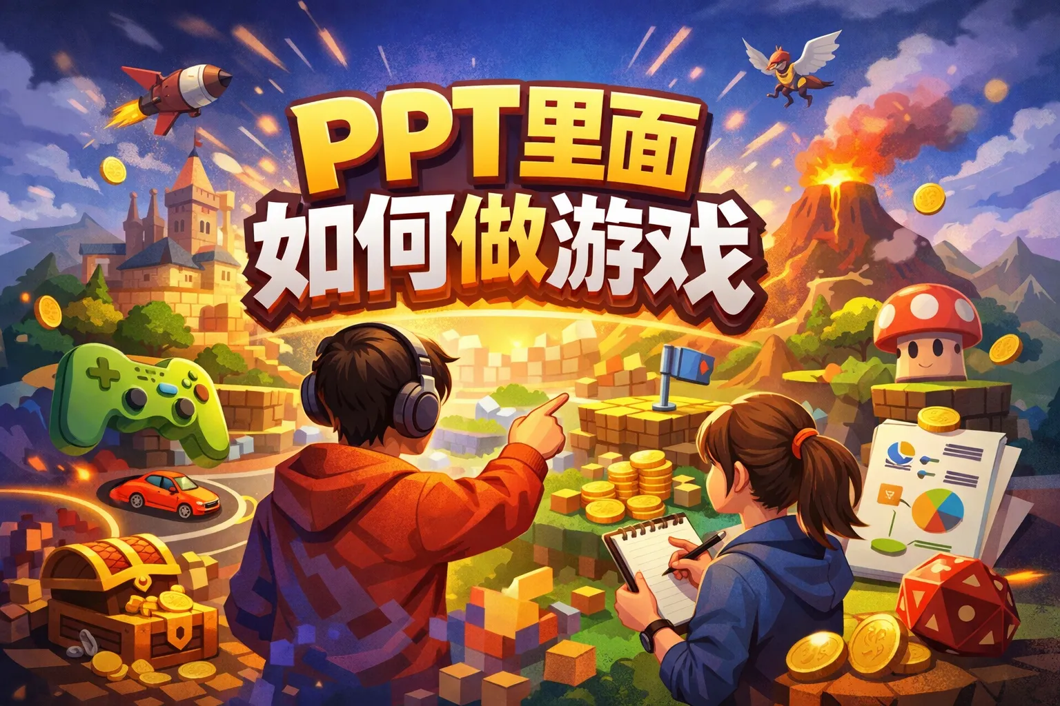 ppt里面如何做游戏