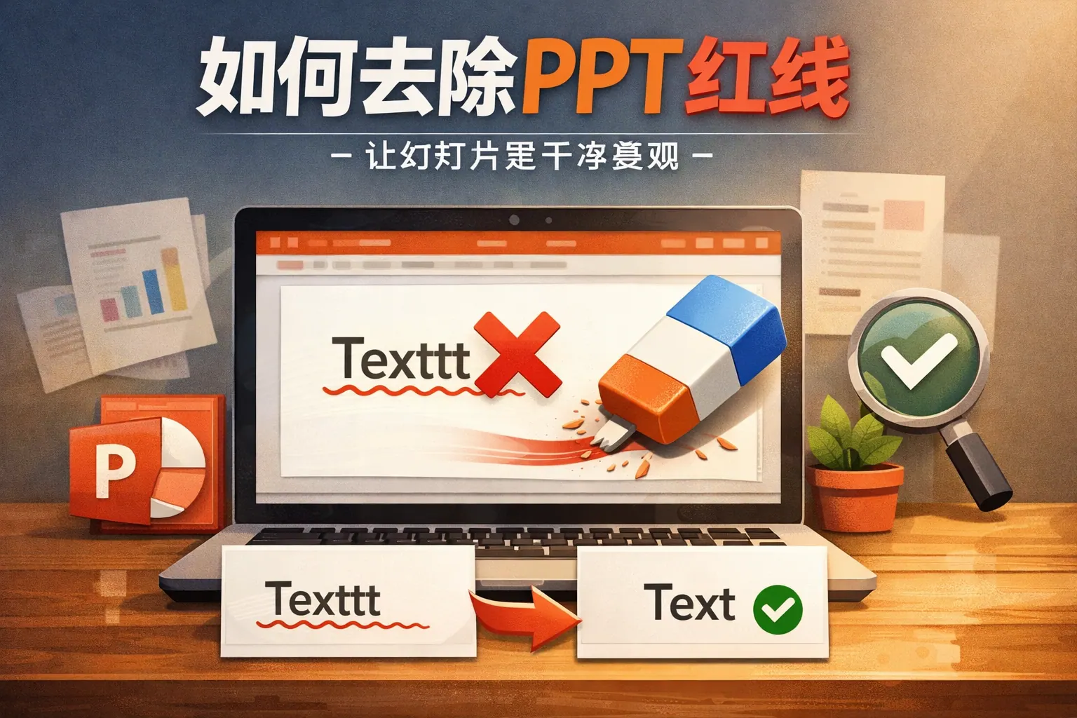 如何去除ppt红线