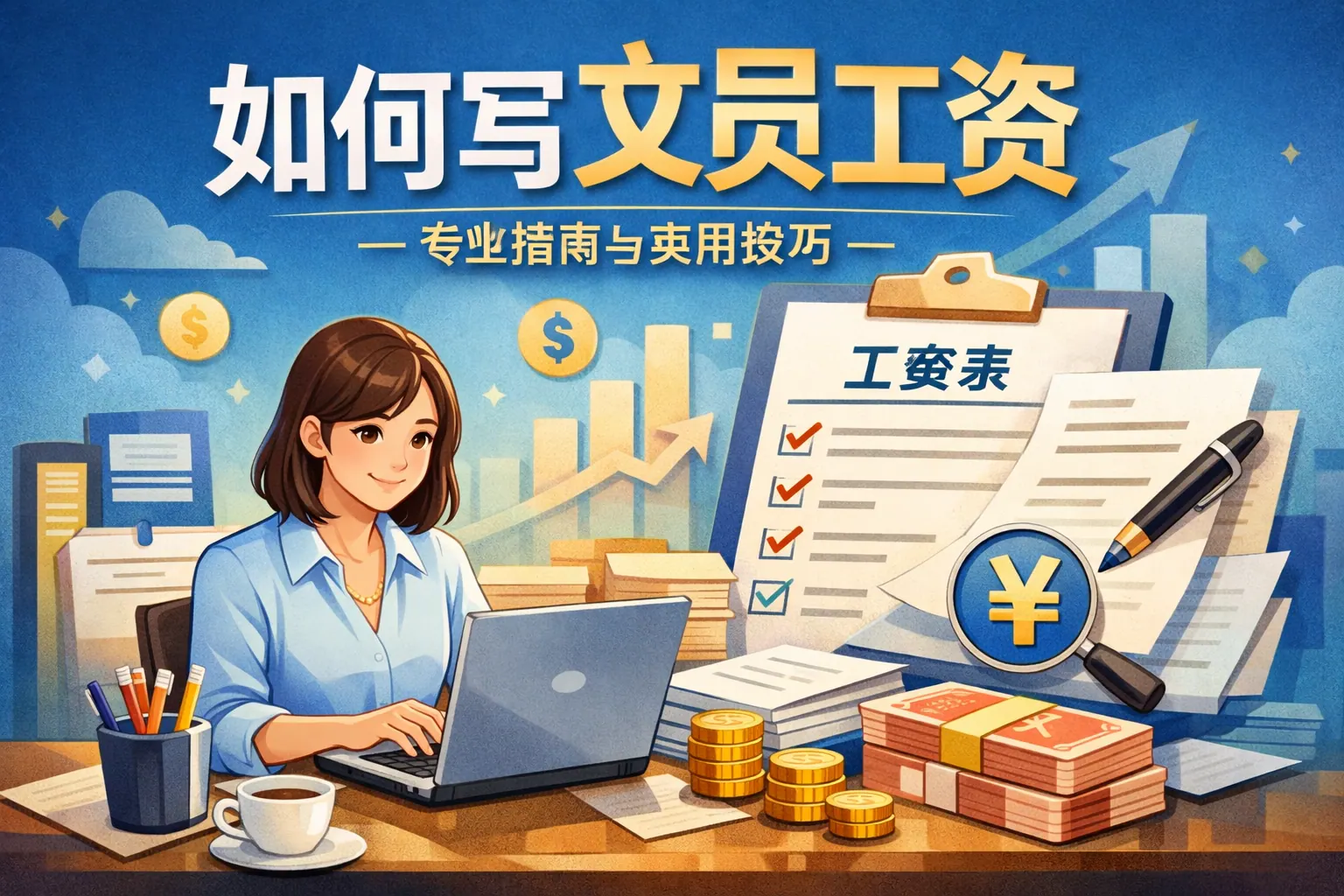 如何写文员工资