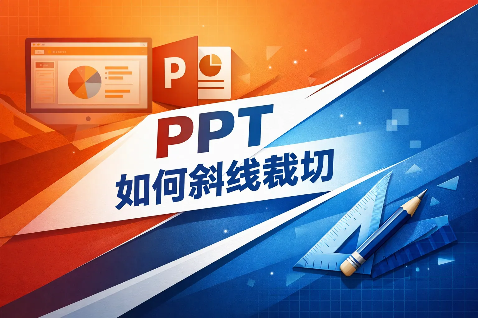 ppt如何斜线裁切