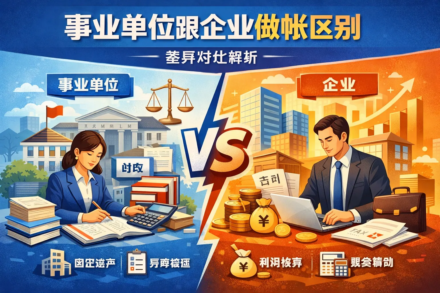 事业单位跟企业做帐区别