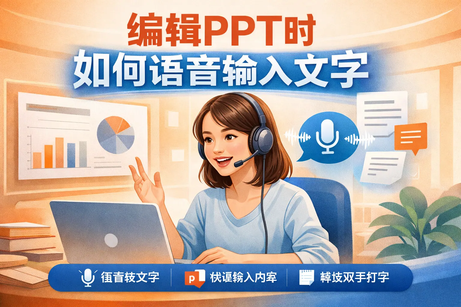 编辑ppt时如何语音输入文字