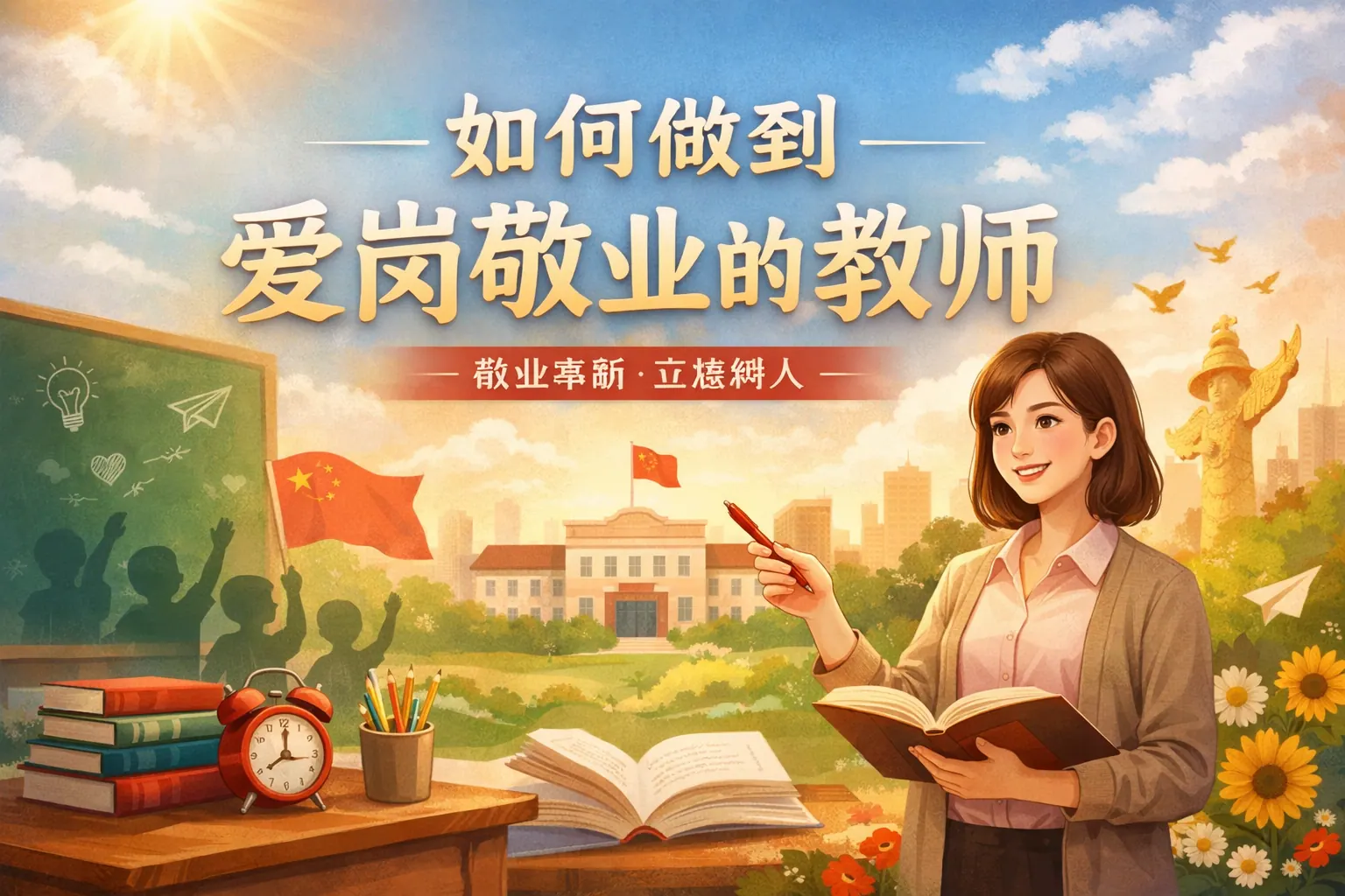 如何做到爱岗敬业ppt教师