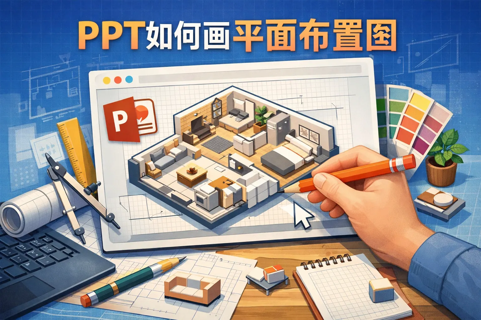 ppt如何画平面布置图