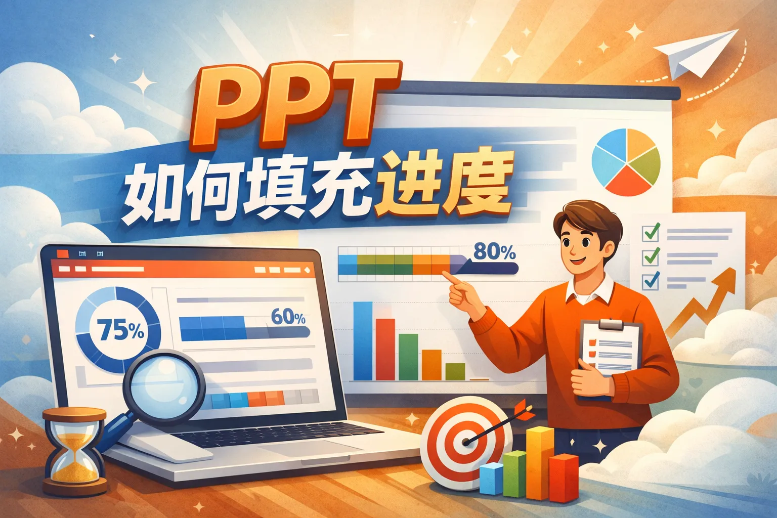 ppt如何填充进度