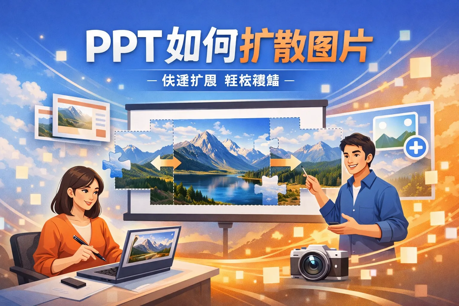 ppt如何扩散图片