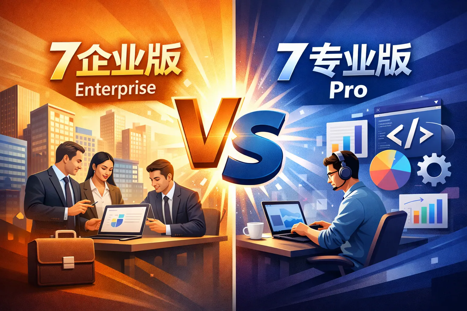 7企业版与专业版的区别