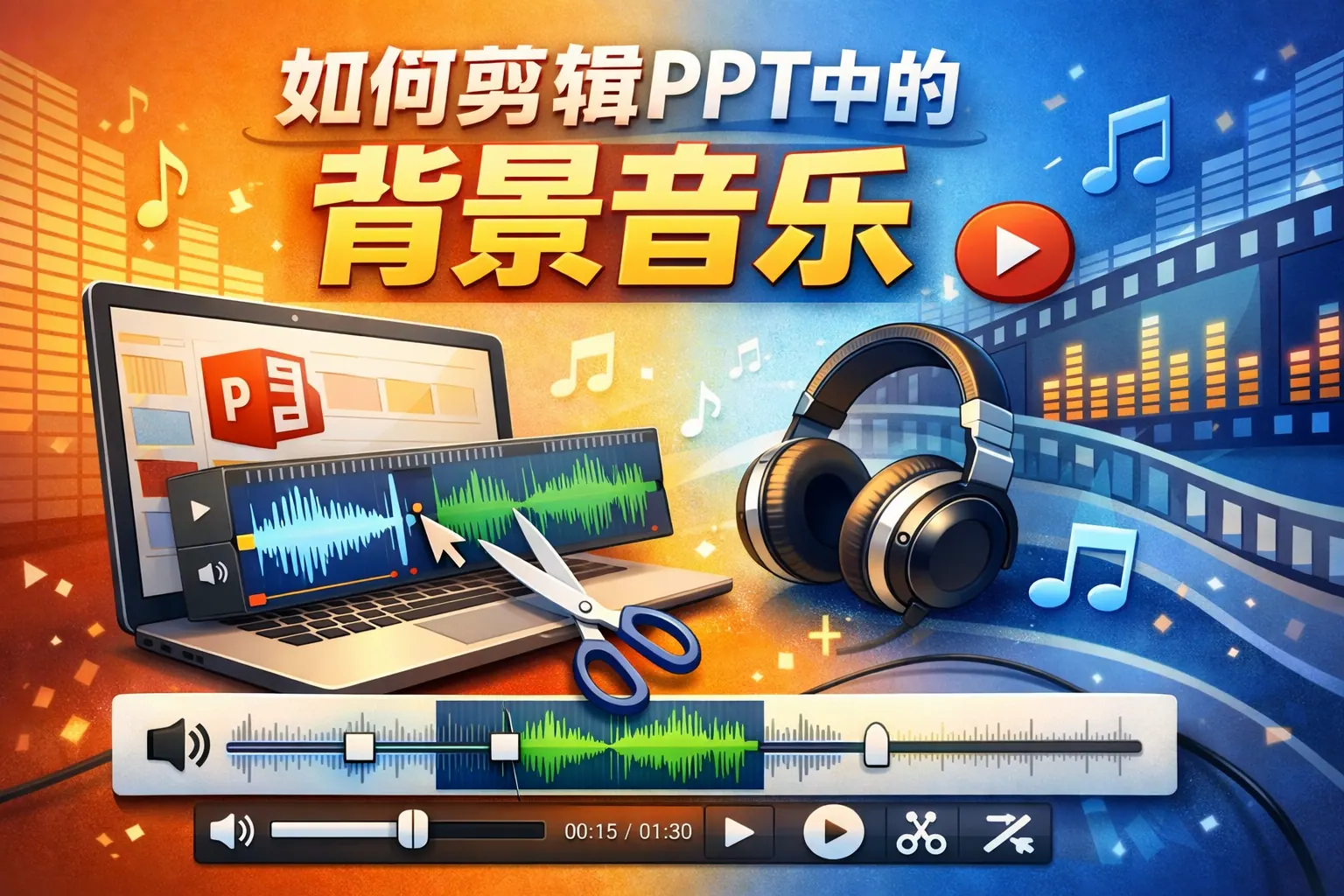 如何剪辑ppt中的背景音乐