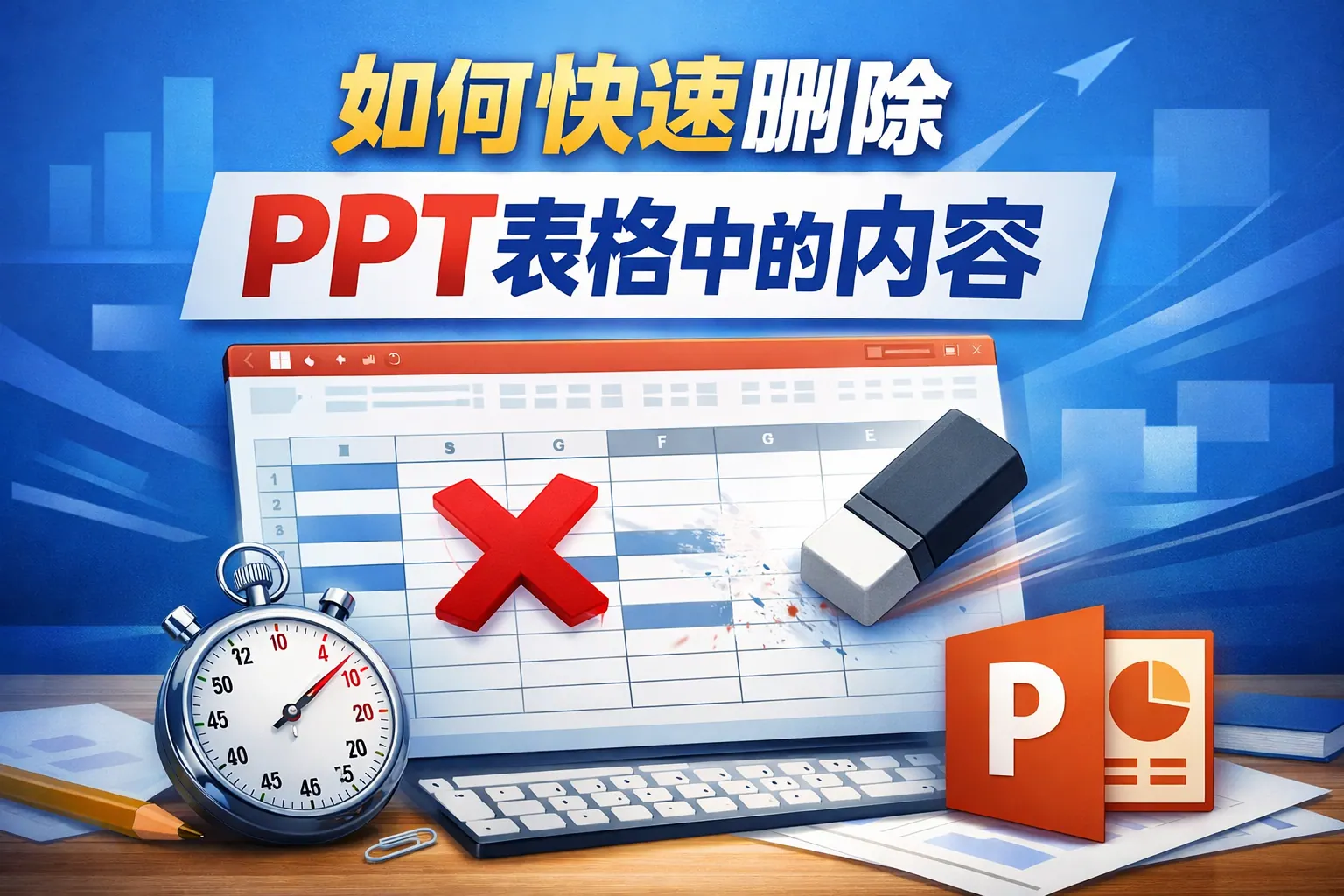 如何快速删除ppt表格中的内容