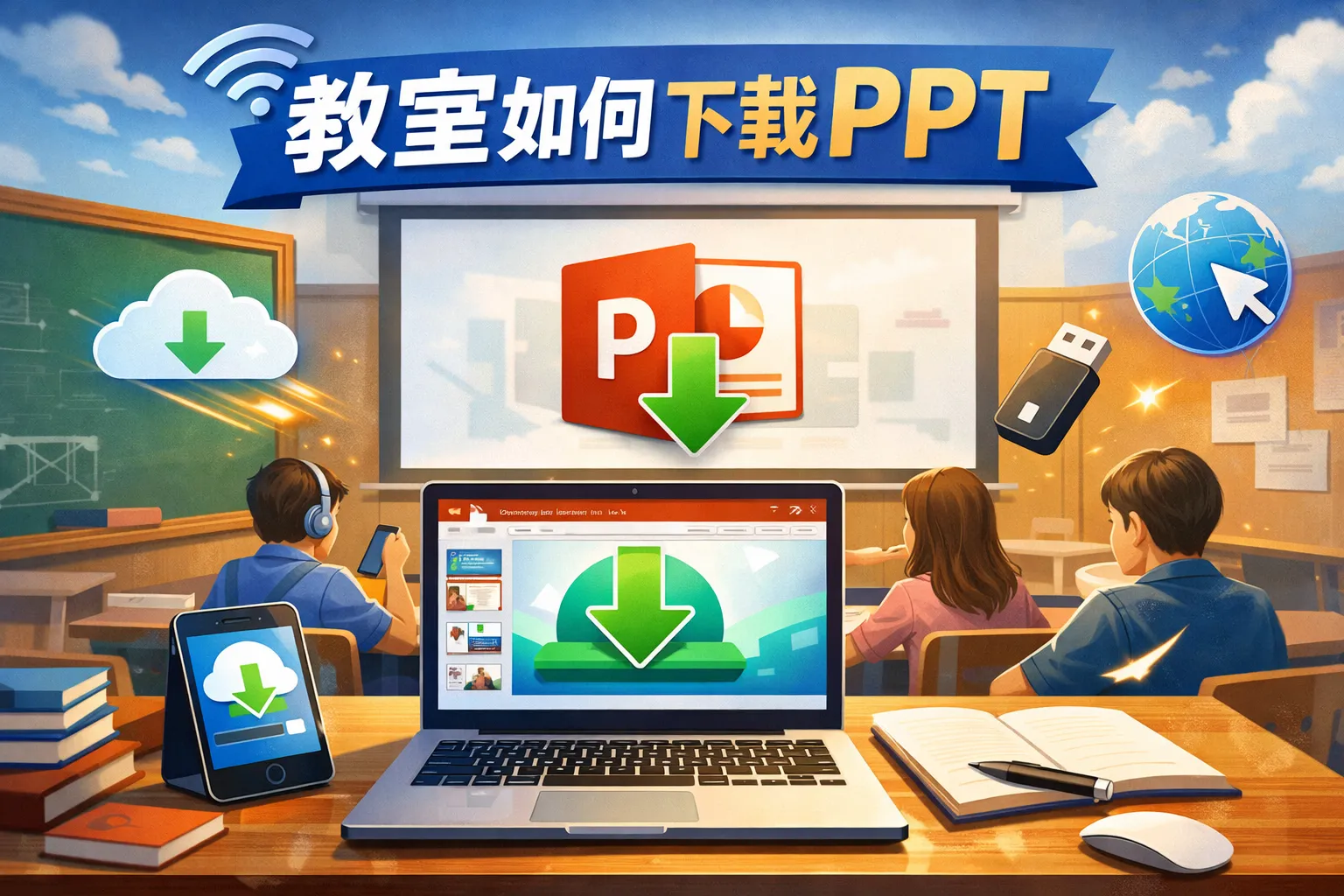 教室如何下载ppt