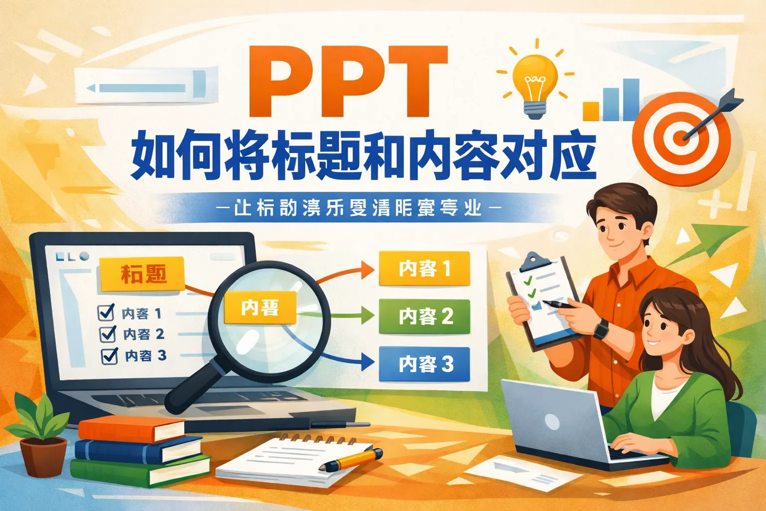 ppt如何将标题和内容对应