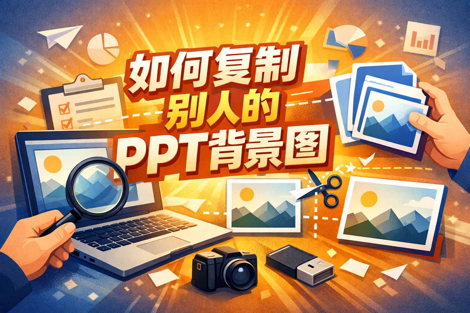 如何复制别人的ppt背景图