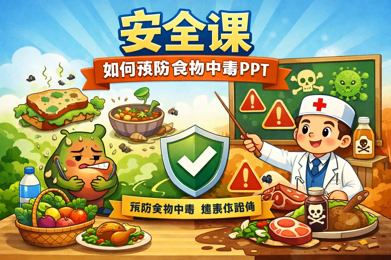 安全课如何预防食物中毒ppt