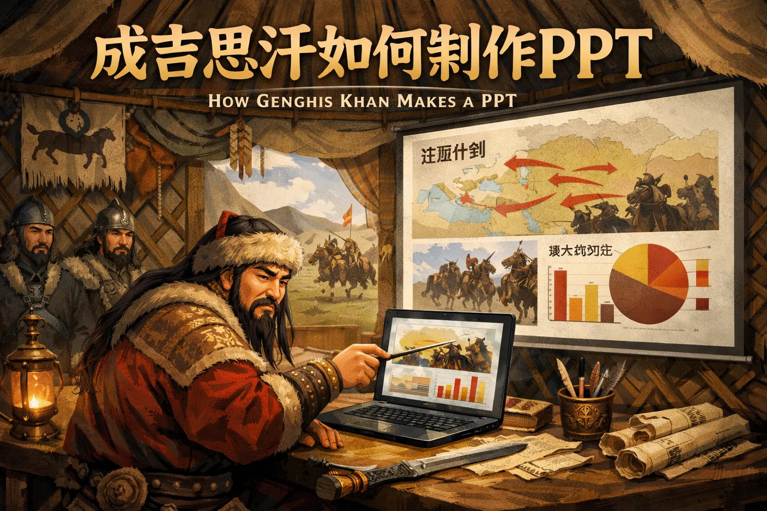成吉思汗如何制作ppt