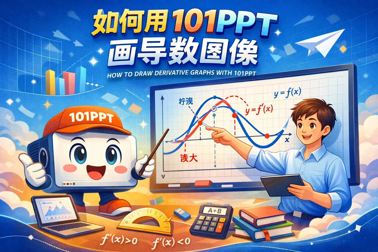 如何用101ppt画导数图像