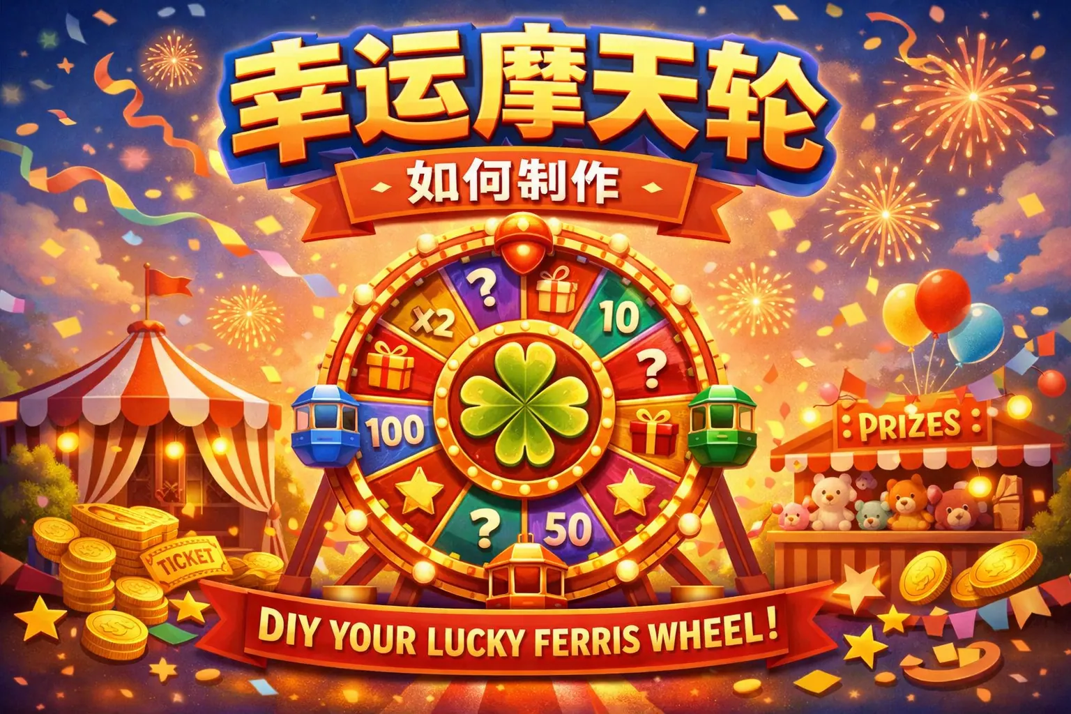 ppt中幸运摩天轮如何制作