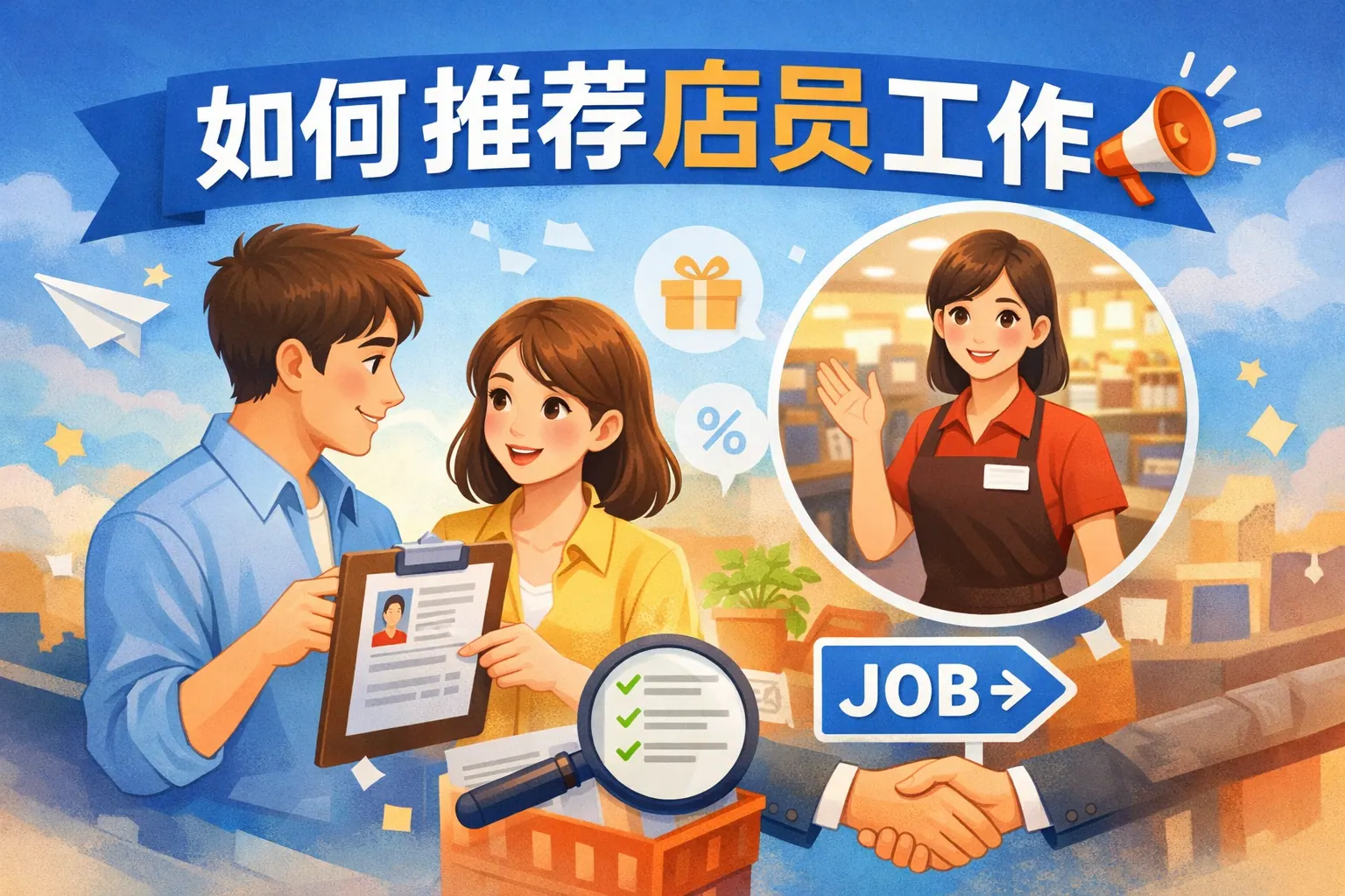 如何推荐店员工作