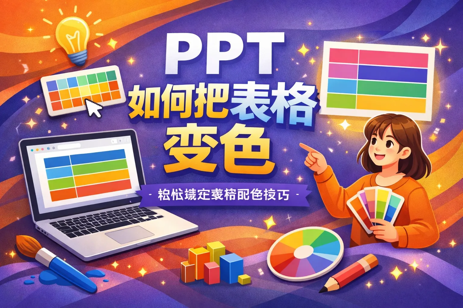 ppt如何把表格变色