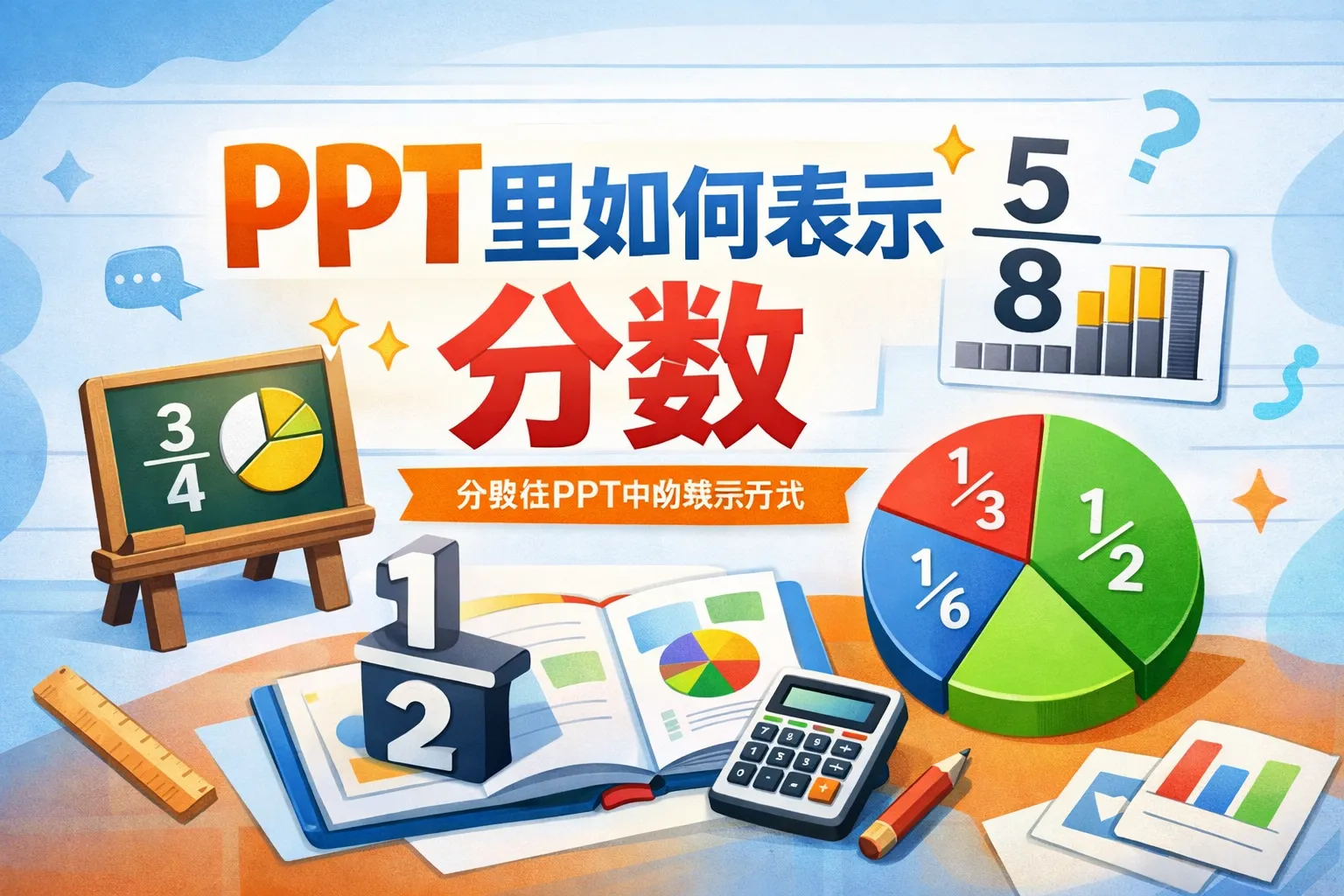 ppt里如何表示分数