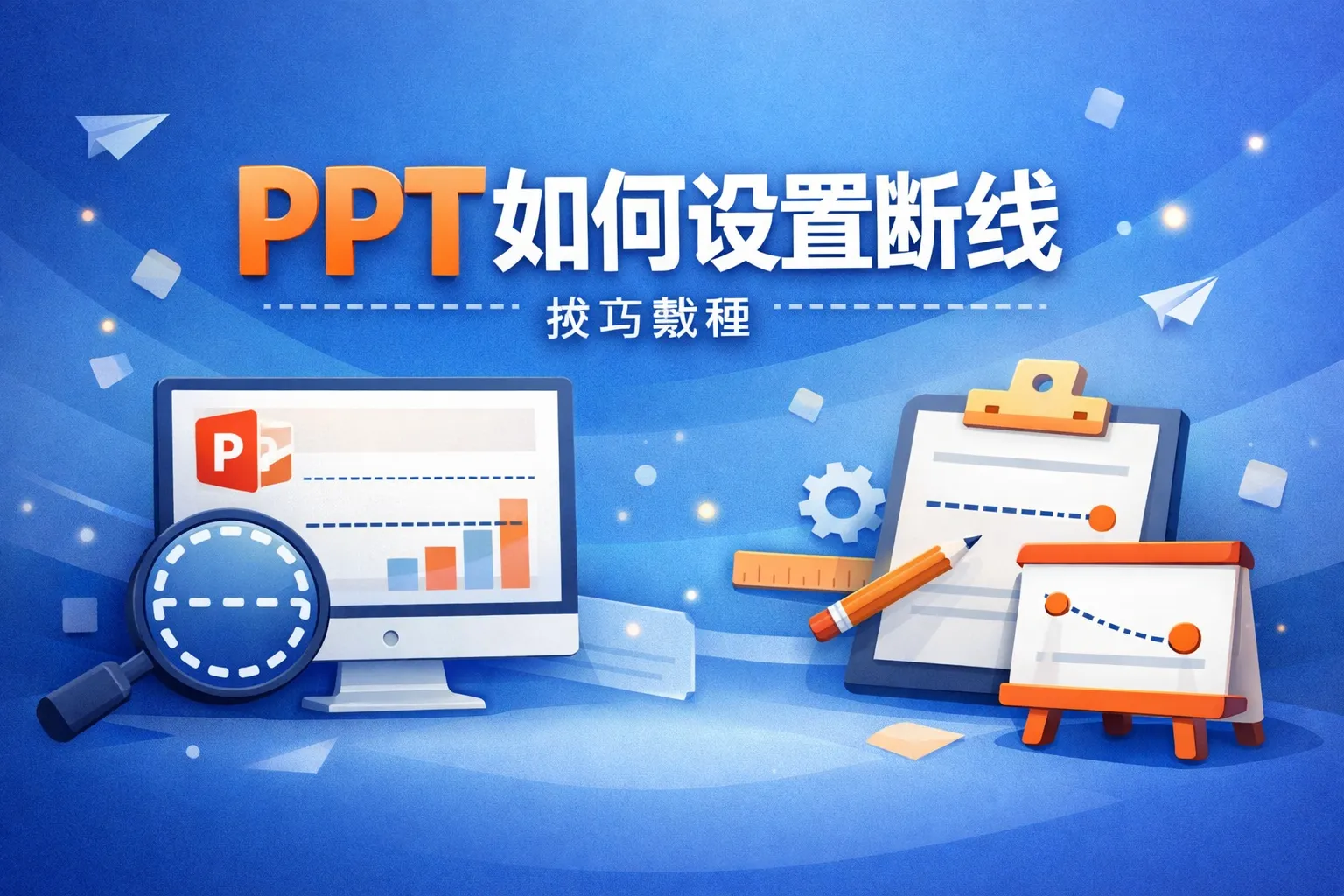 ppt如何设置断线