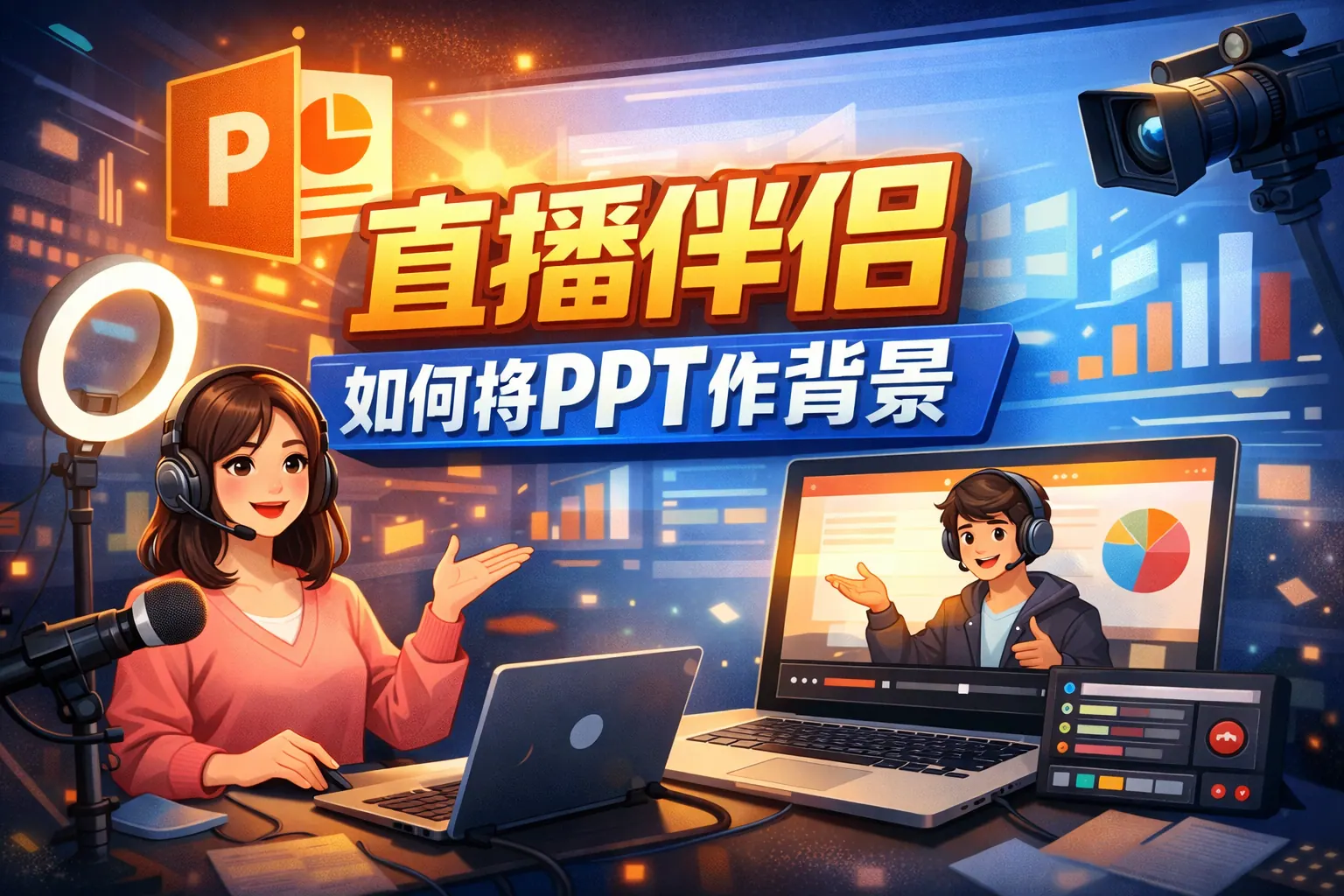 直播伴侣如何将ppt作为背景