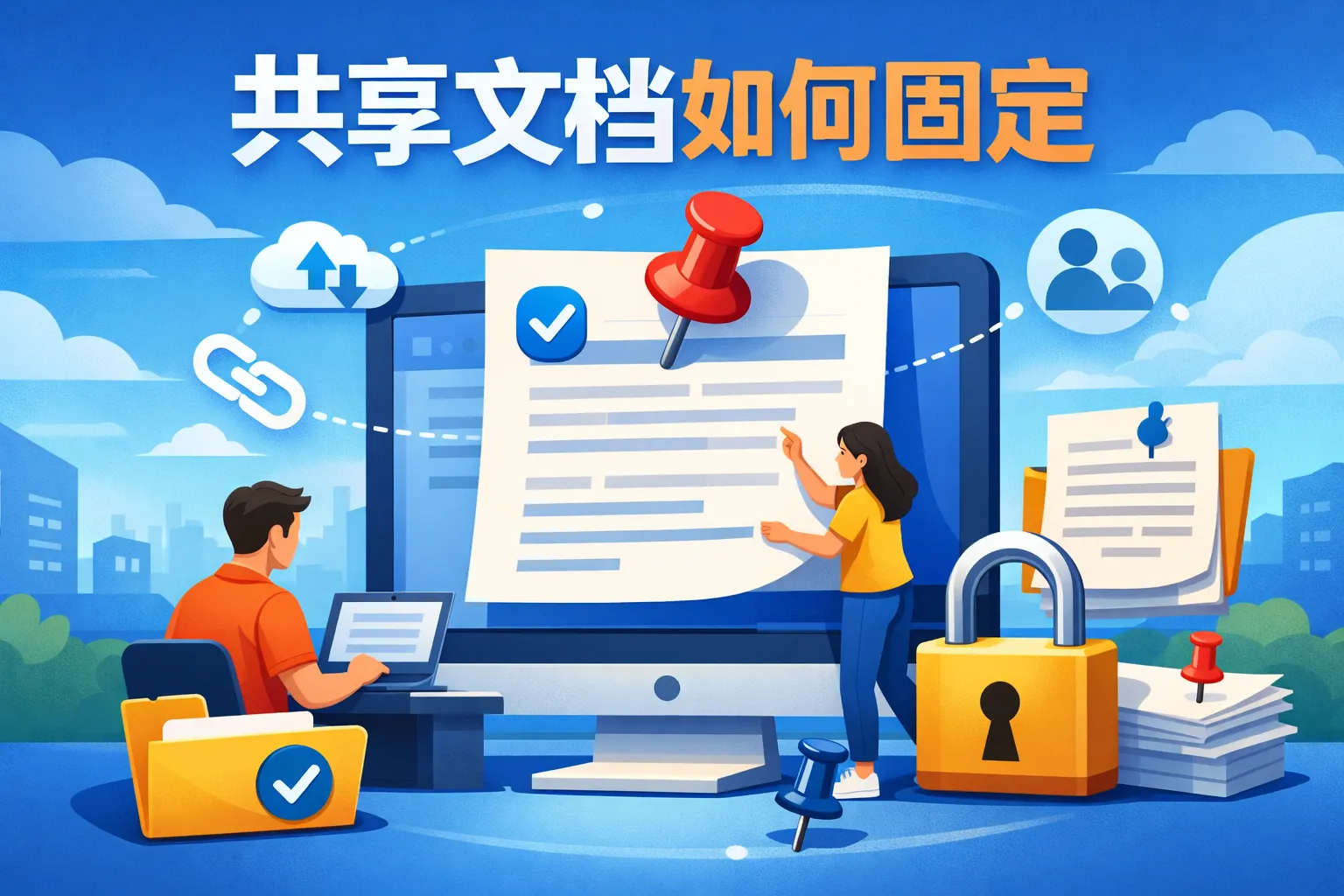 共享文档如何固定