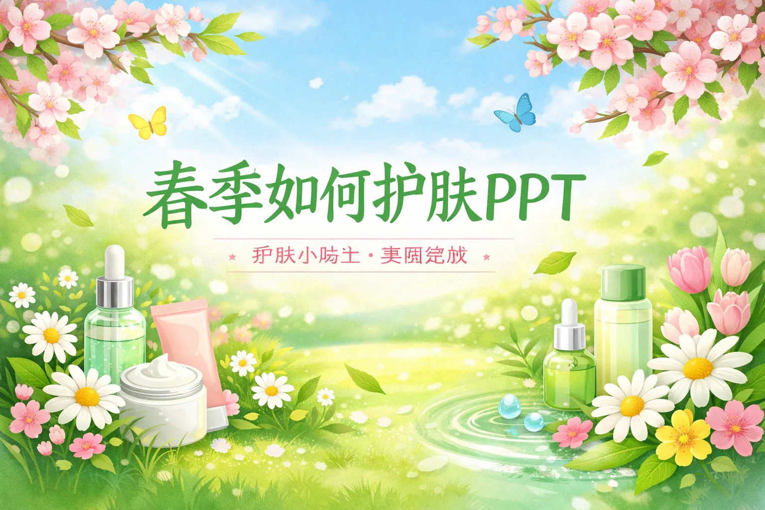春季如何护肤ppt
