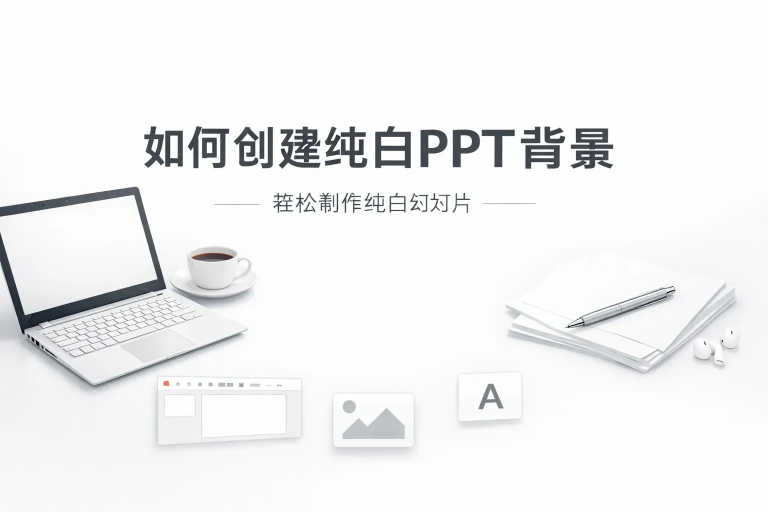 如何创建纯白ppt背景