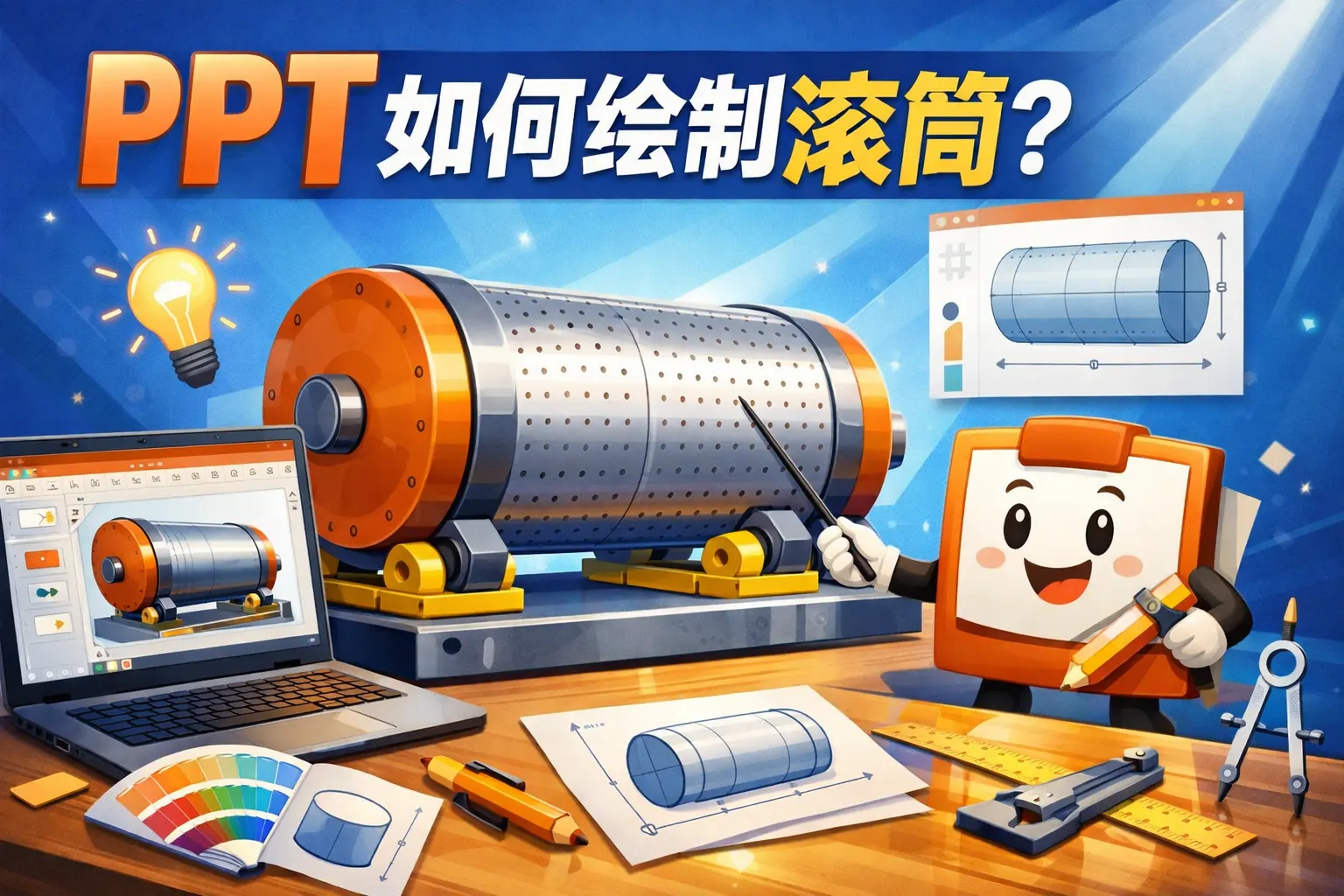 ppt如何绘制滚筒