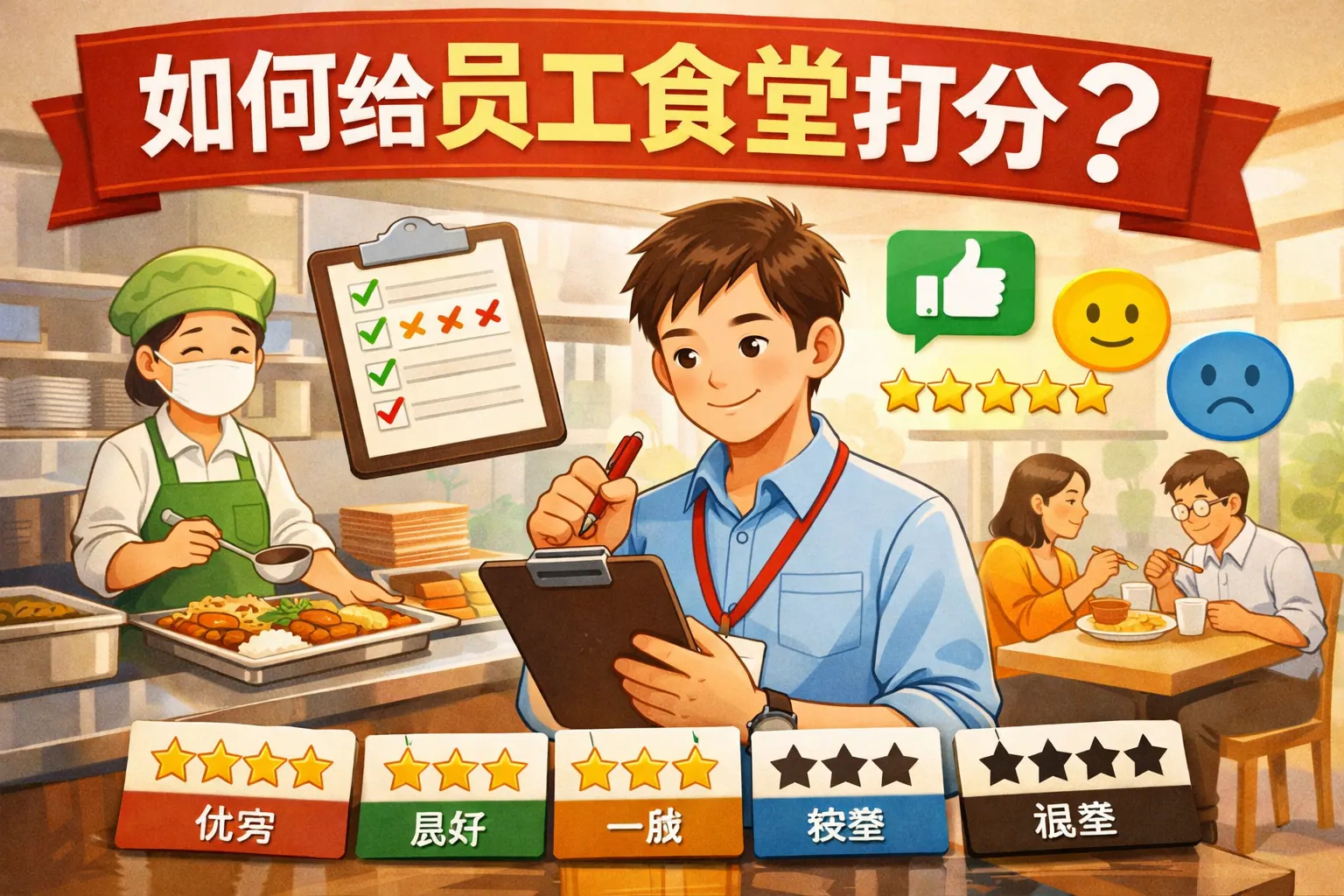 如何给员工食堂打分
