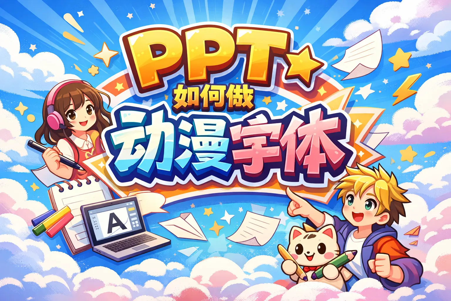 ppt如何做动漫字体